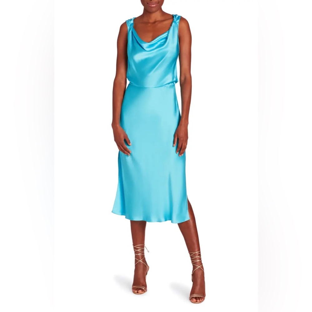 Ellison Cowl Neck Silk Dress Medium